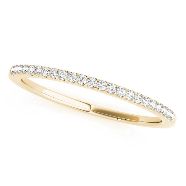 14kt Gold Wedding Band with Lab Grown Diamonds