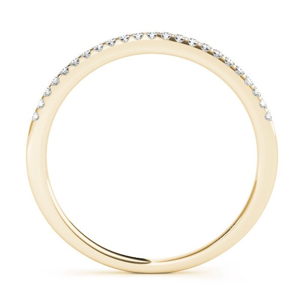 14kt Gold Wedding Band with Lab Grown Diamonds