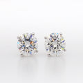 14K White Gold Lab Grown Diamond Stud Earrings: Round Brilliant Cut