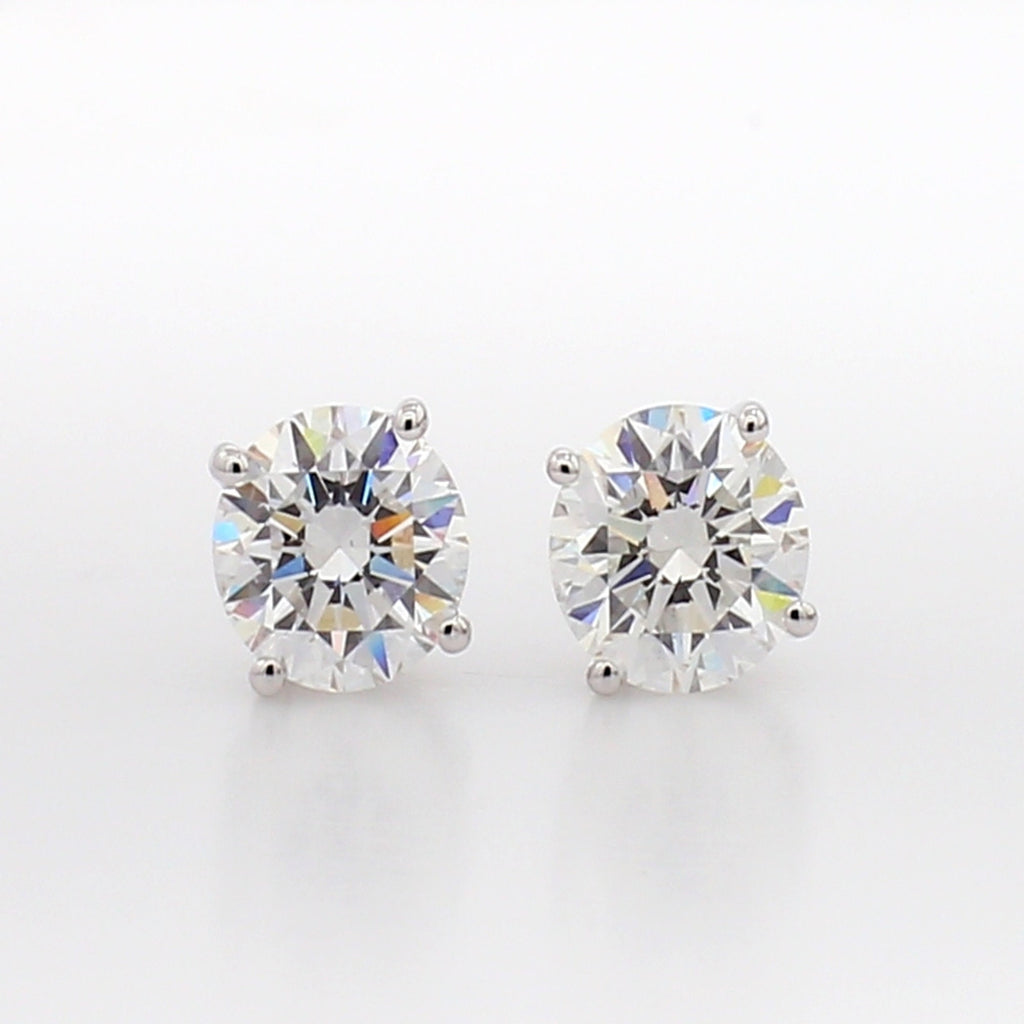 14k Gold Lab Grown Diamond Stud Earrings: 0.50 Carat Screw Back