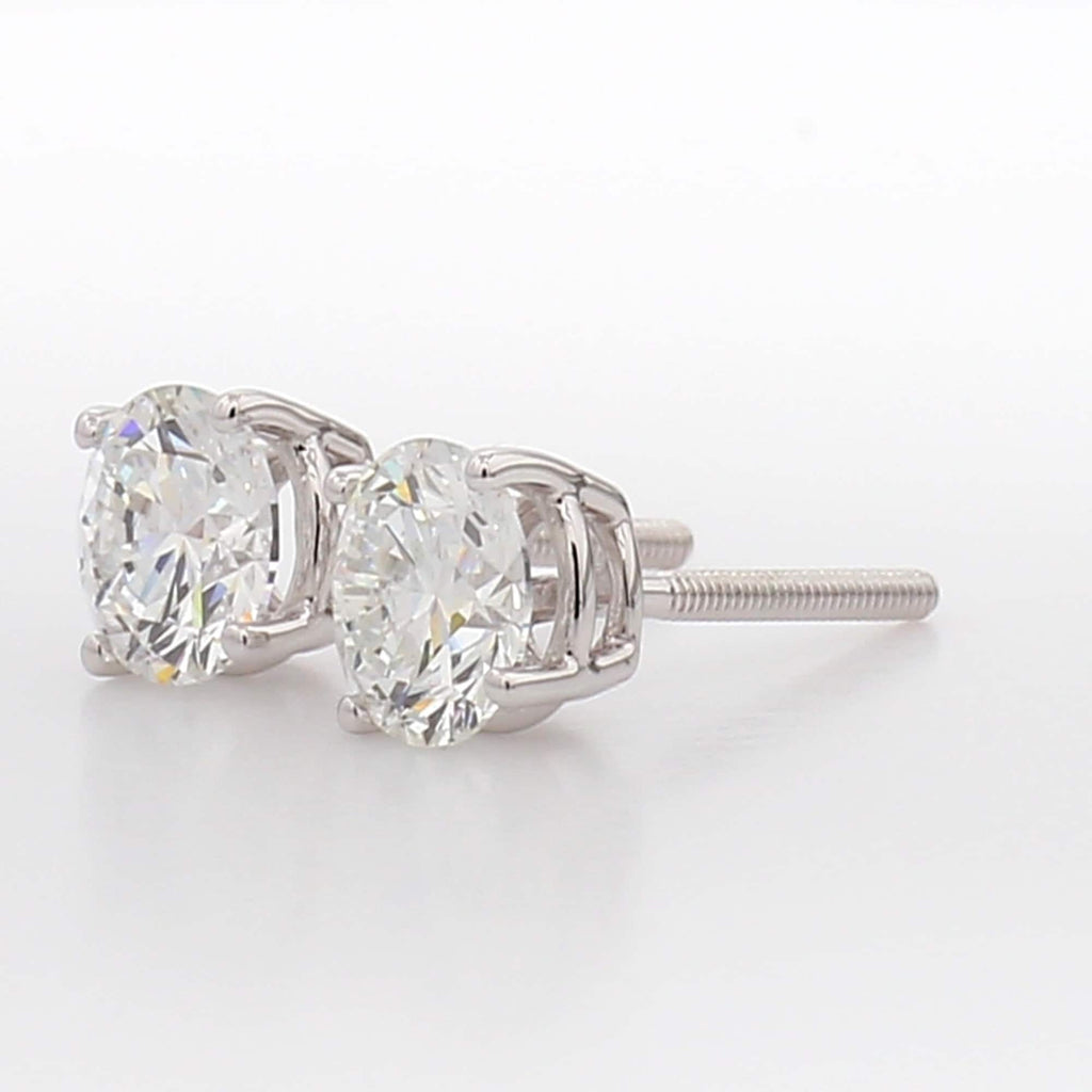 14KT White Gold 2.50CT Lab Diamond Stud Earrings: VS Clarity