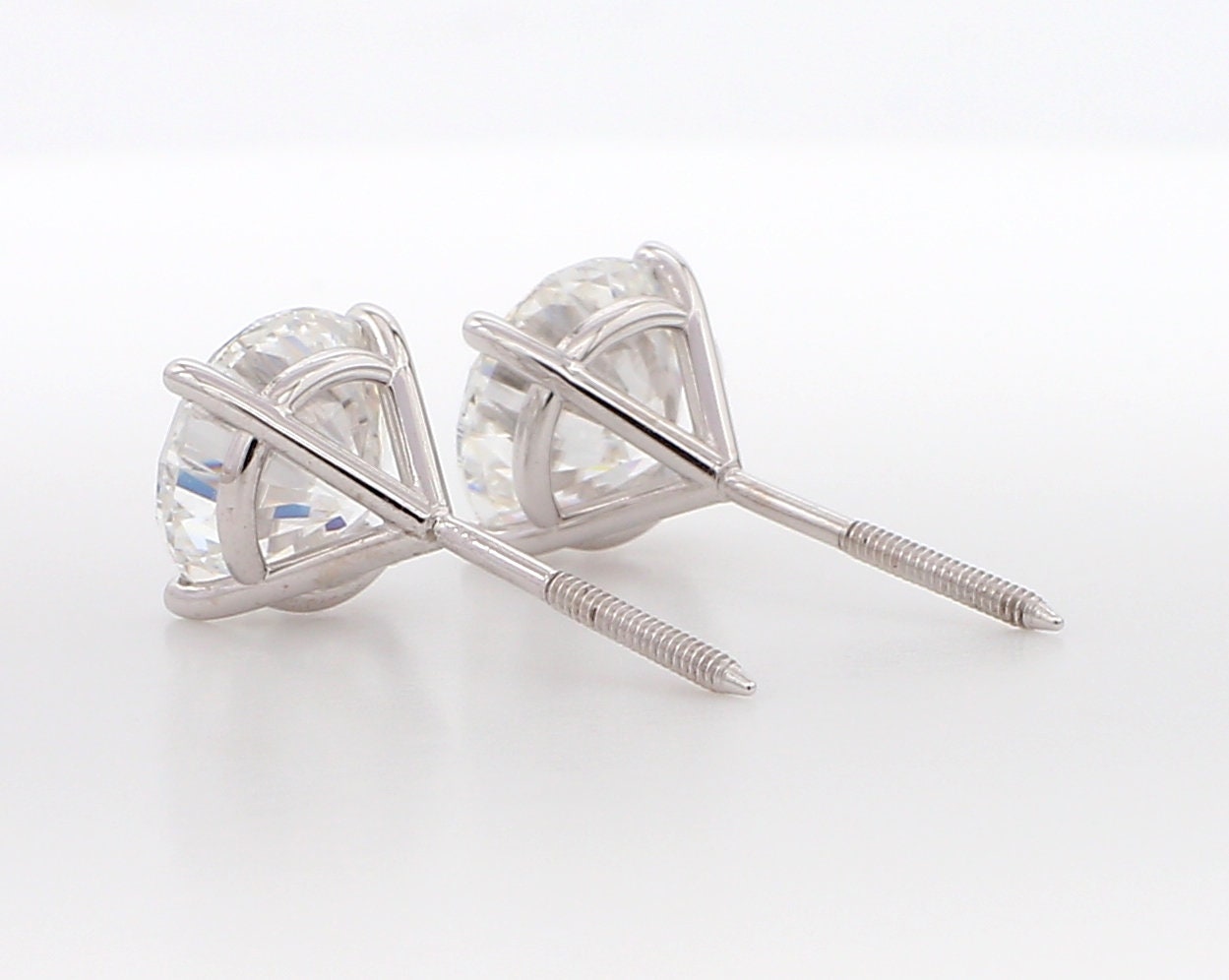 14K White Gold 1.50ct Lab Grown Diamond Martini Stud Earrings