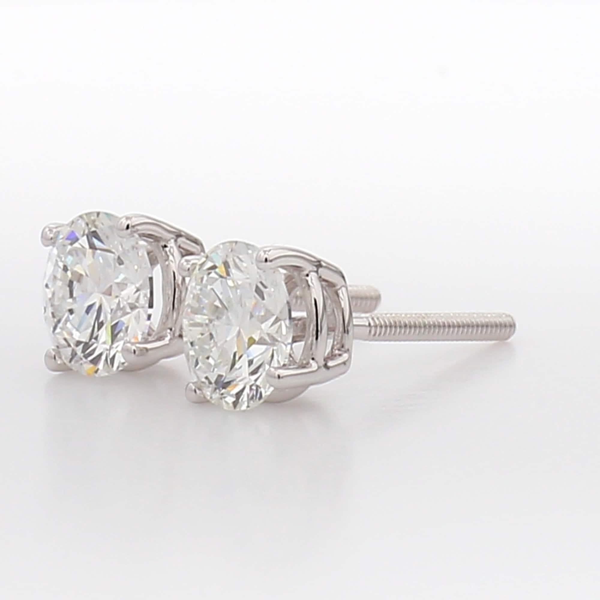 3ct tw Lab Created CVD Grown Diamond Studs Gift for 10th Anniversary| screw back