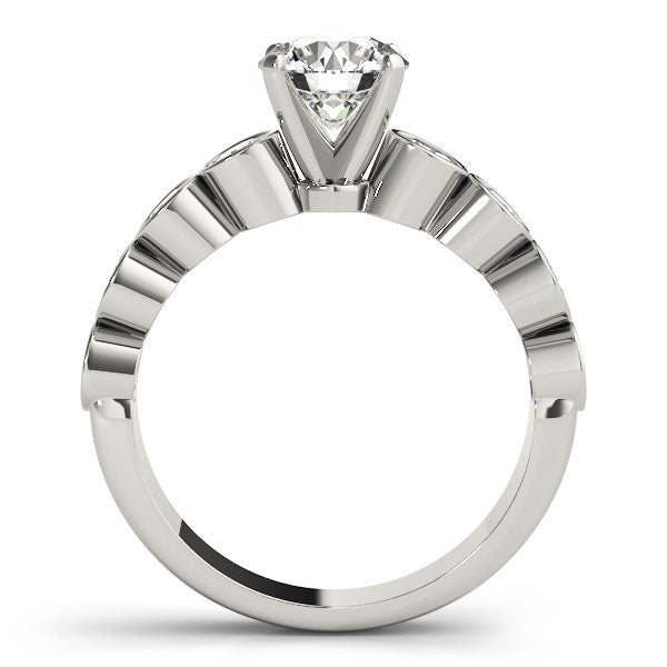 Lab Grown Diamond 14K White Gold Single Row Channel Set Engagement Ring || IGI Certified