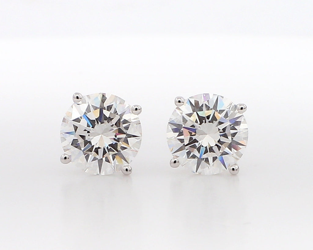 Round Cut Diamond 4-Prong Martini Stud Earrings 14 Karat Gold