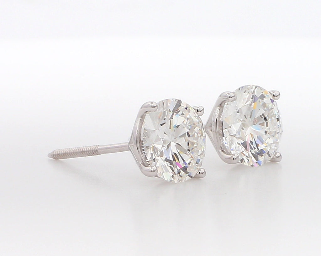 0.75ct F-G/VS-SI Martini 4 Prong Diamond Studs 14K White Gold