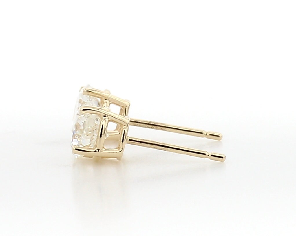 2.00 Ct TW Lab Grown Diamond Stud Earrings: 14K Gold Prong Setting