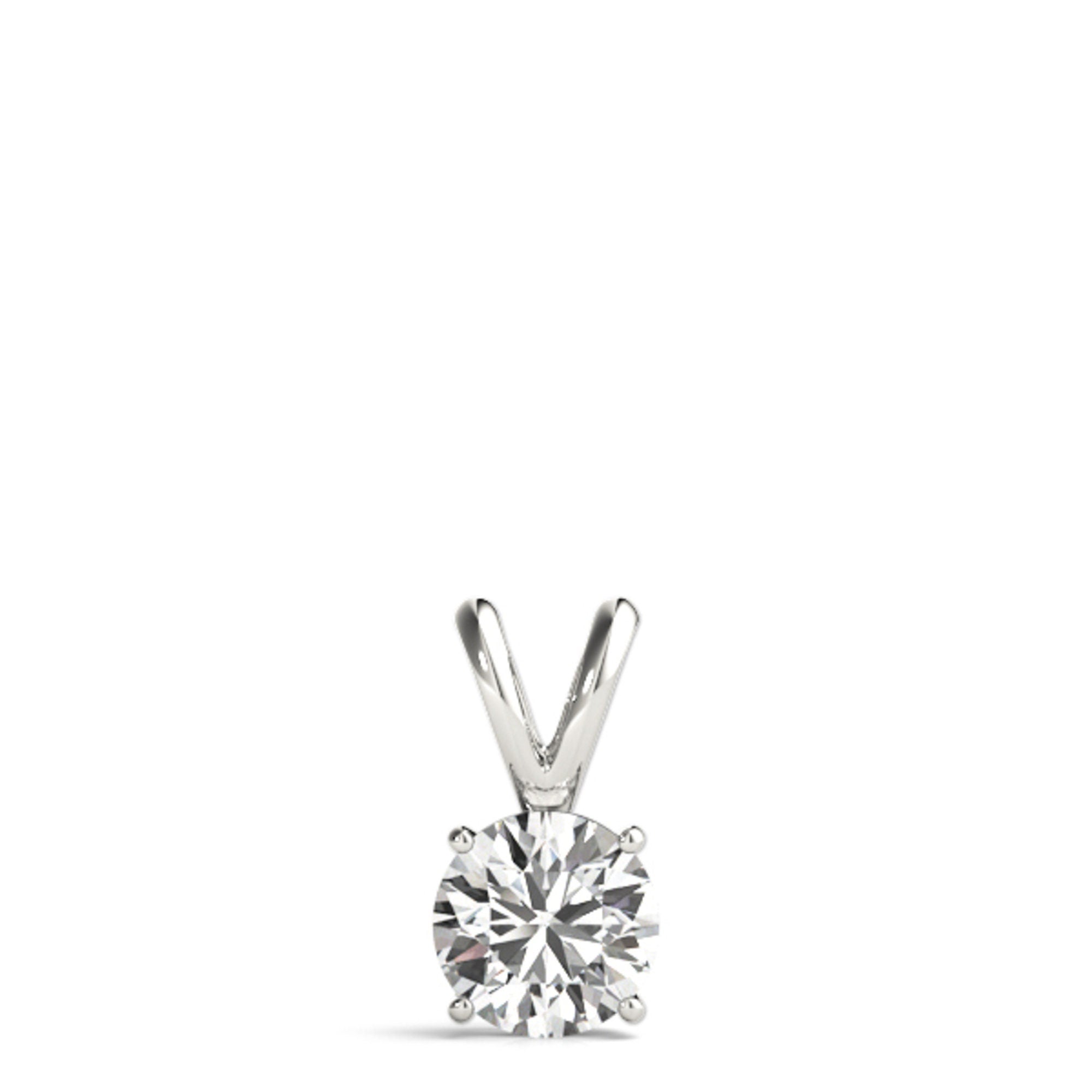 3 Ct Lab-Grown Diamond Solitaire Pendant: 14K Gold Necklace