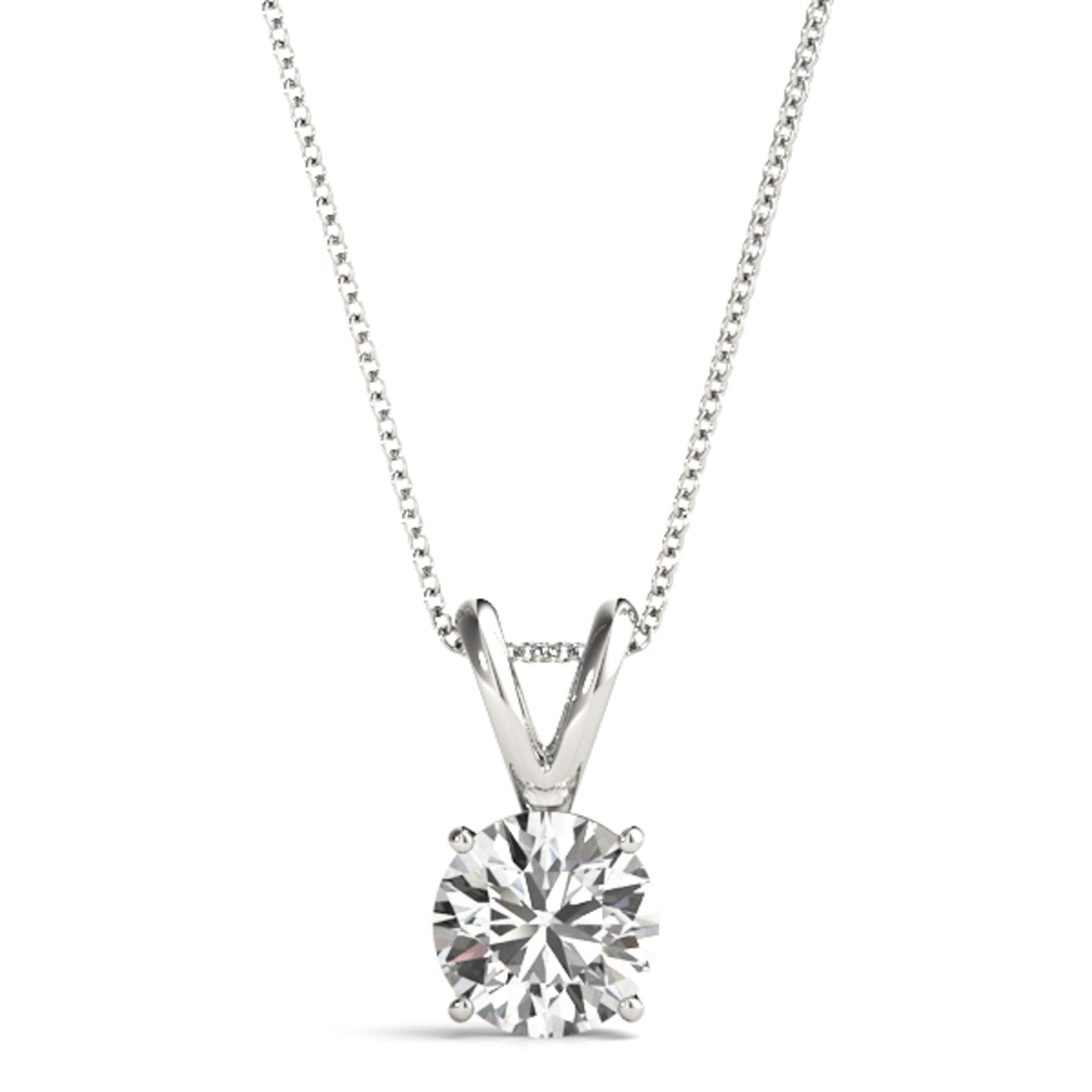 1.25 Ct Lab Grown Diamond Solitaire Necklace, 14Kt Gold (F-G, VS)