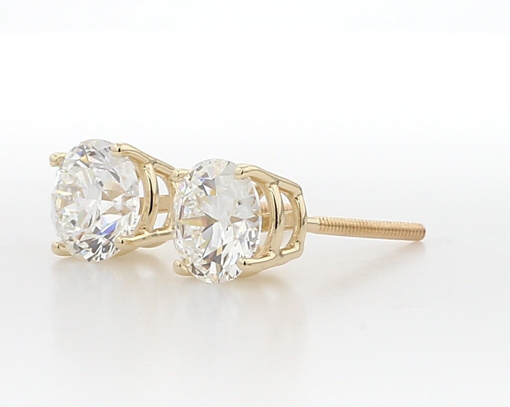 3ct tw Lab Created CVD Grown Diamond Studs Gift for 10th Anniversary| screw back