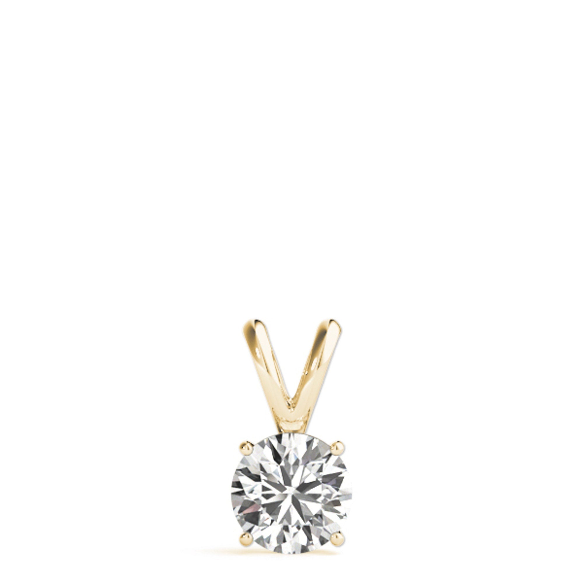 3 Ct Lab-Grown Diamond Solitaire Pendant: 14K Gold Necklace