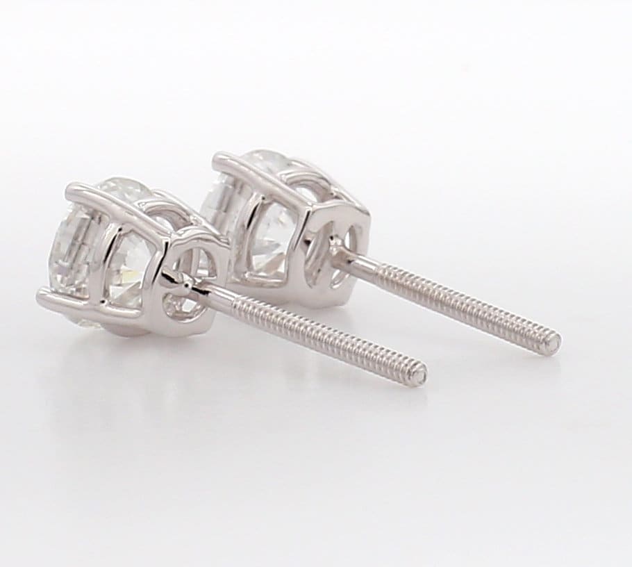 Lab Grown Diamond Stud Earrings: 0.75 Ct TW, 14K White Gold