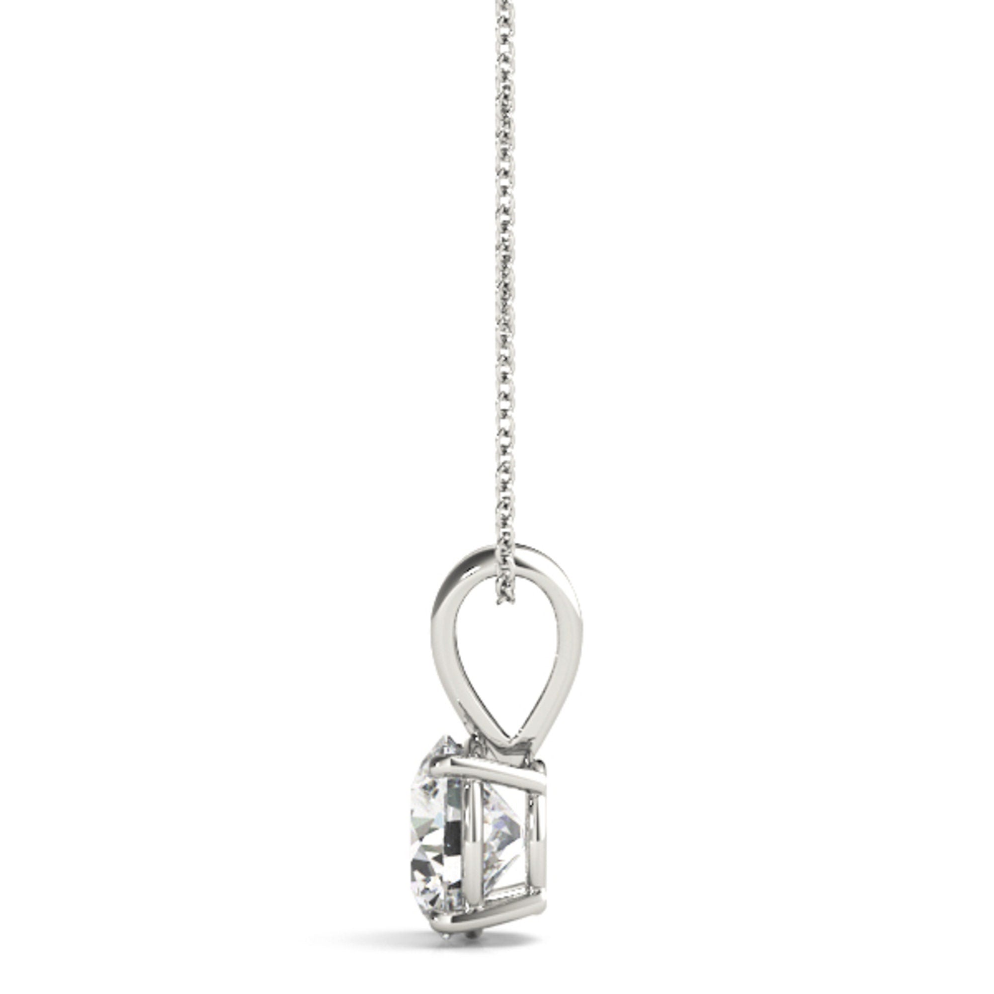 3 Ct Lab-Grown Diamond Solitaire Pendant: 14K Gold Necklace