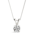 3 Ct Lab-Grown Diamond Solitaire Pendant: 14K Gold Necklace