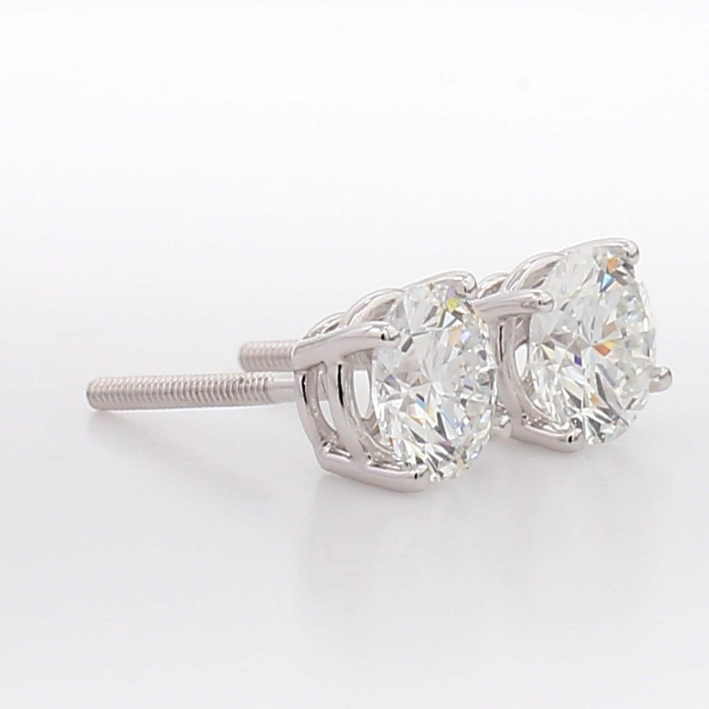 14k Gold Lab Grown Diamond Stud Earrings: 0.50 Carat Screw Back