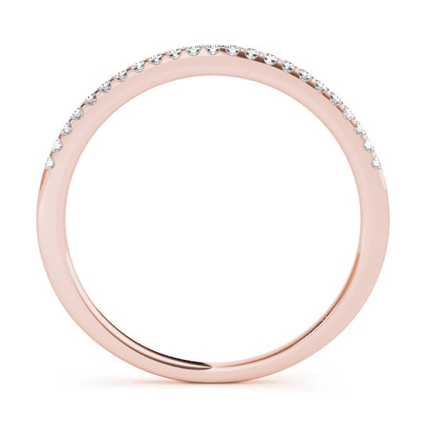 14kt Gold Wedding Band with Lab Grown Diamonds