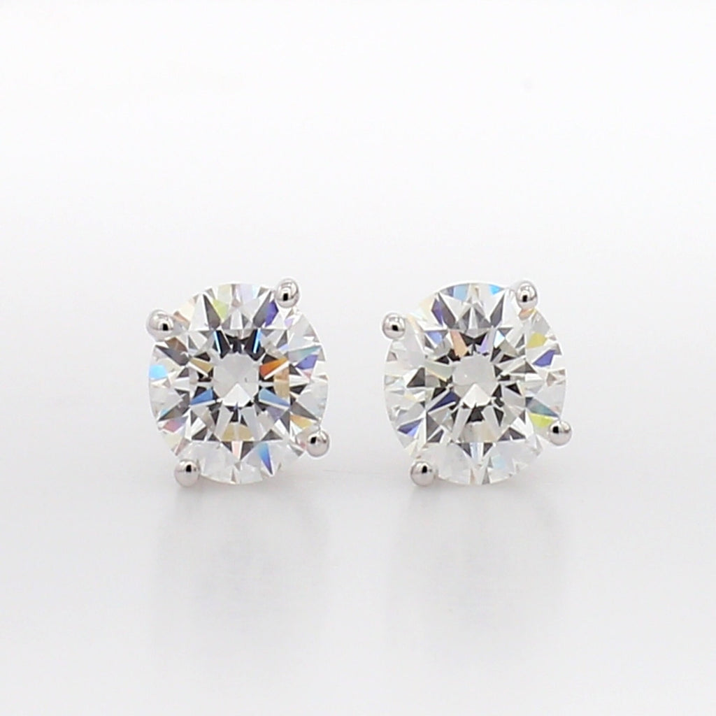 1 Ct Total Weight Lab-Created Moissanite Diamond Stud 14K White Gold