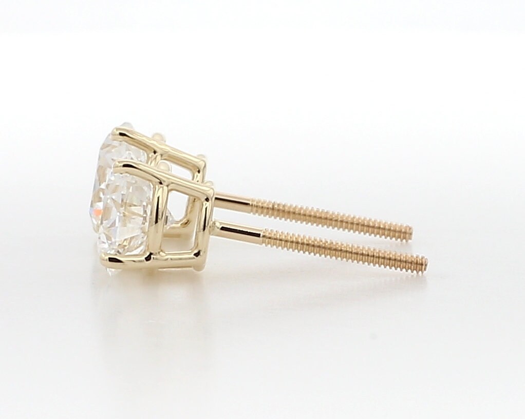 14K White Gold Lab Grown Diamond Stud Earrings: Round Brilliant Cut