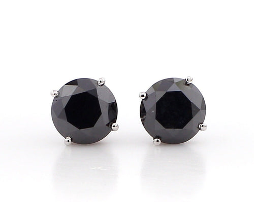 0.50cttw Black Diamond Stud Earrings Round Shape AAA Quality in 14K Gold, 1/2cttw