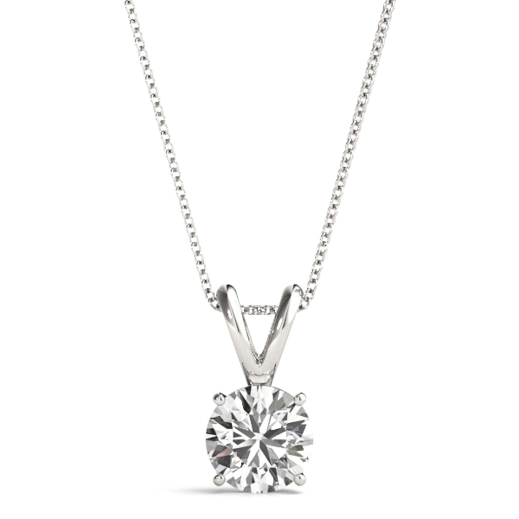 1.50 Ct Lab Grown Diamond Solitaire Necklace: 14Kt Gold Pendant