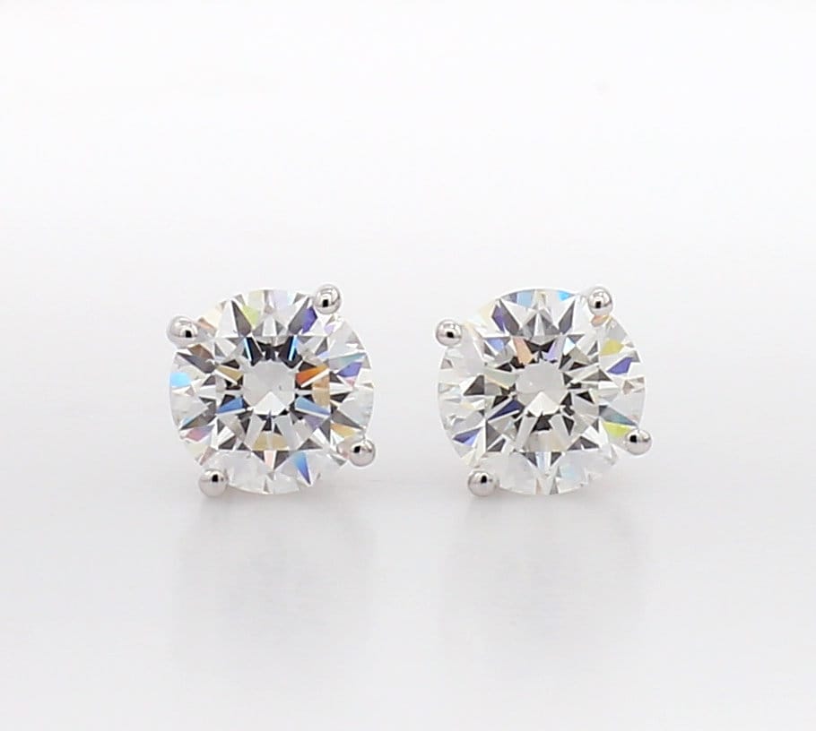 Lab Grown Diamond Stud Earrings: 0.75 Ct TW, 14K White Gold