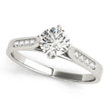 Lab Grown Diamond 14K White Gold Single Row Channel Set Engagement Ring || IGI Certified