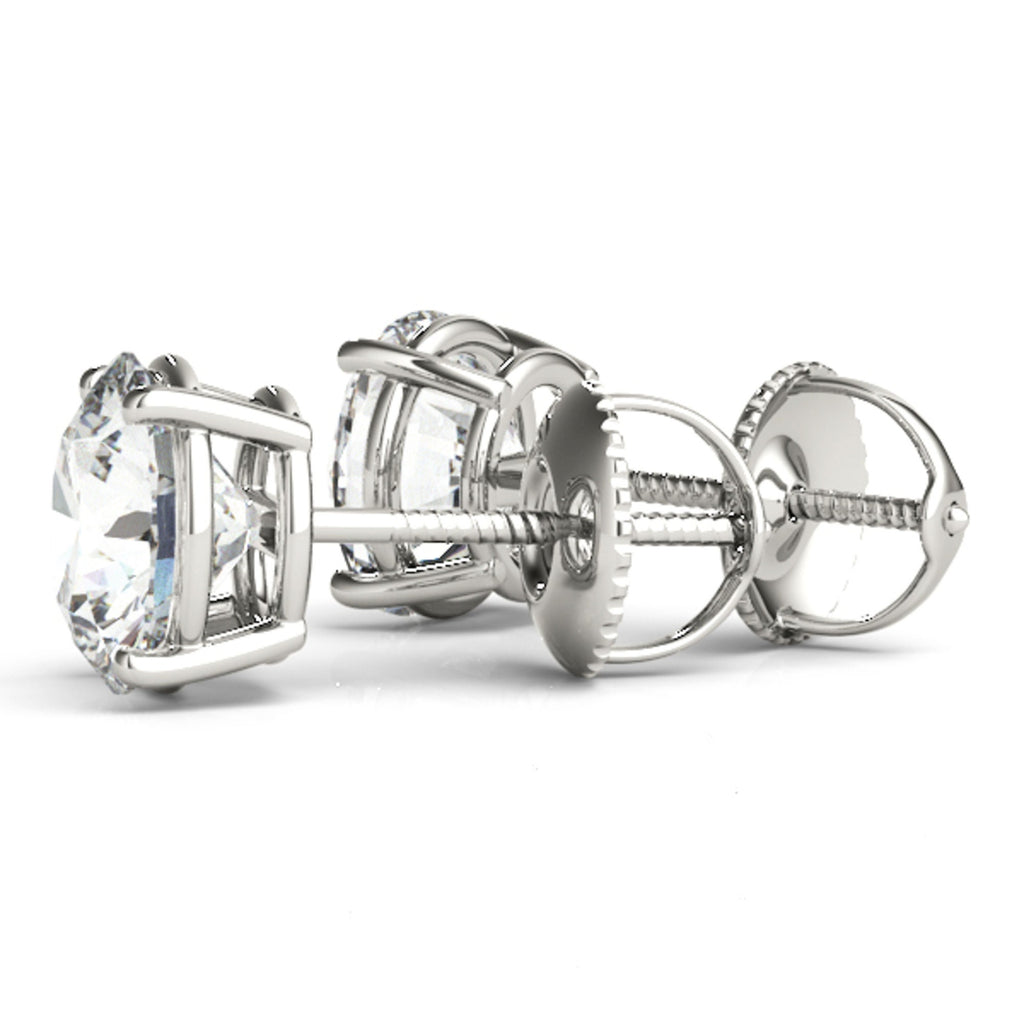 1 Ct Total Weight Lab-Created Moissanite Diamond Stud 14K White Gold