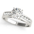 Lab Grown Diamond 14K White Gold Single Row Channel Set Engagement Rings || IGI Certified