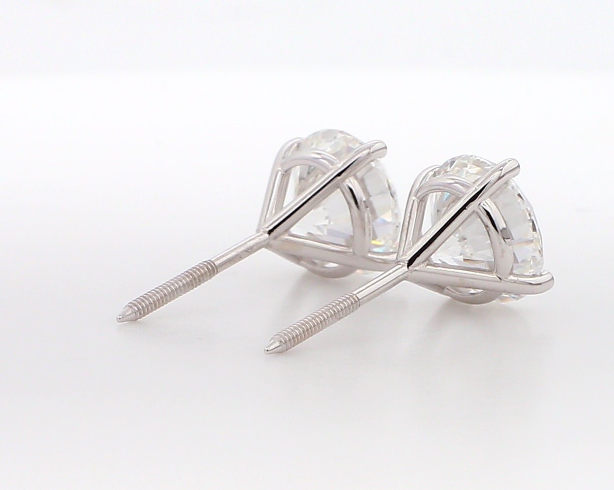 14K White Gold 1.50ct Lab Grown Diamond Martini Stud Earrings