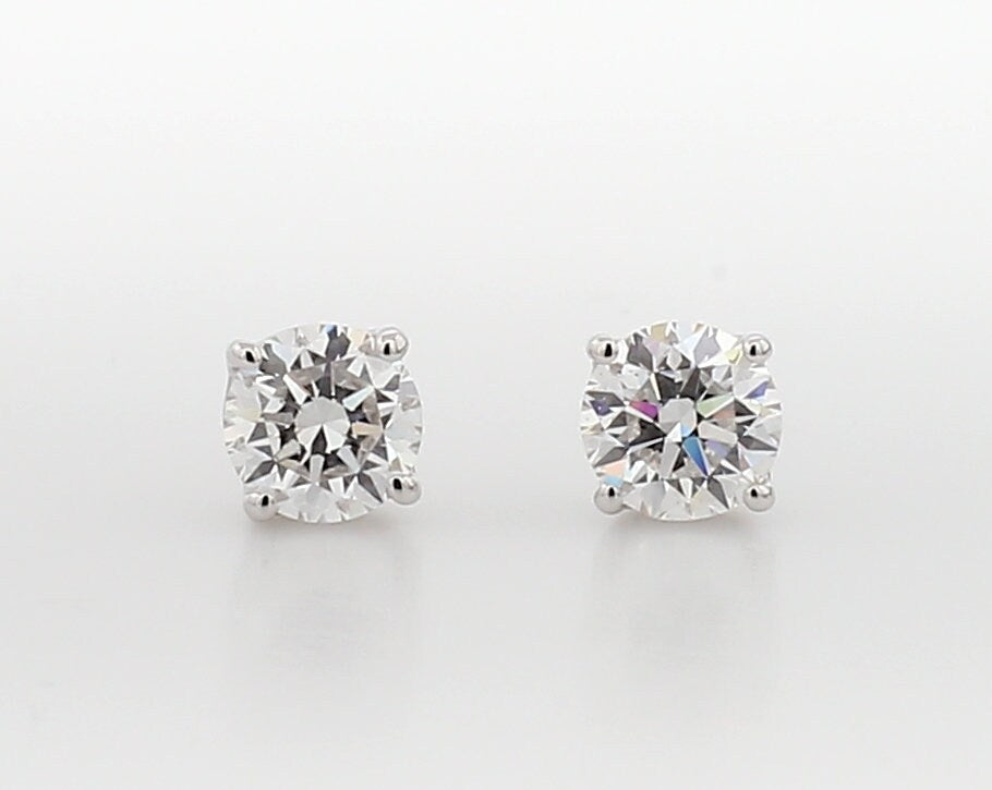 1.25 Ct TW Lab Grown Diamond Stud Earrings: 14K Gold Push Backs