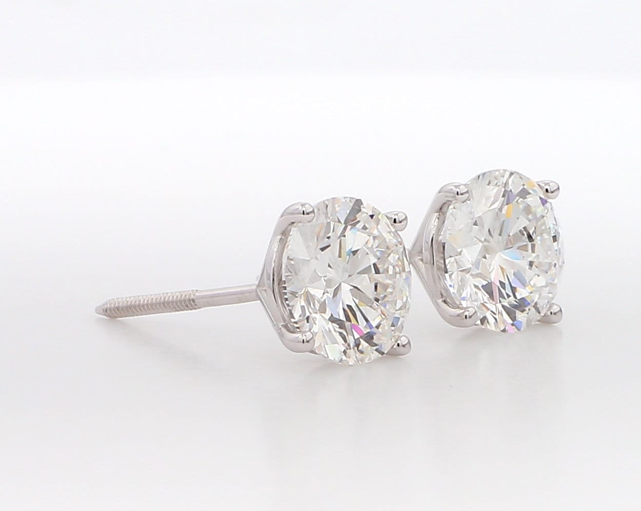 14K White Gold 1.50ct Lab Grown Diamond Martini Stud Earrings