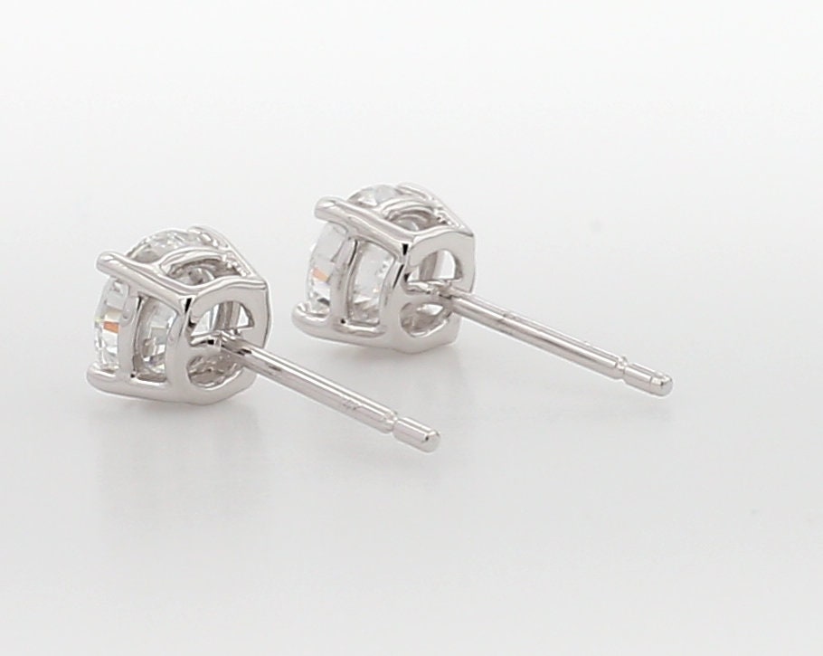 1.00 Ct TW Lab Grown Diamond Stud Earrings: 14K Gold Push Back