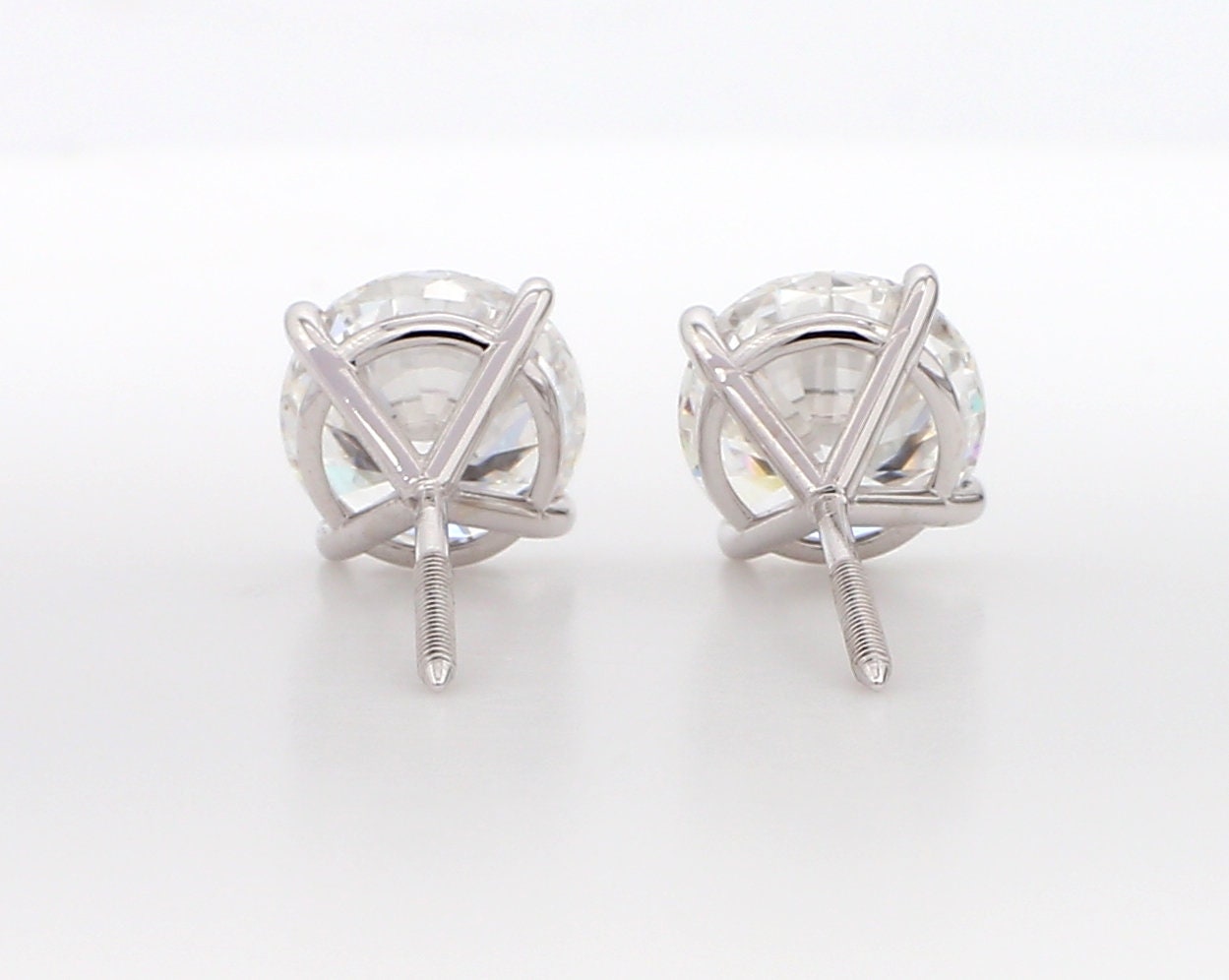 0.75ct F-G/VS-SI Martini 4 Prong Diamond Studs 14K White Gold