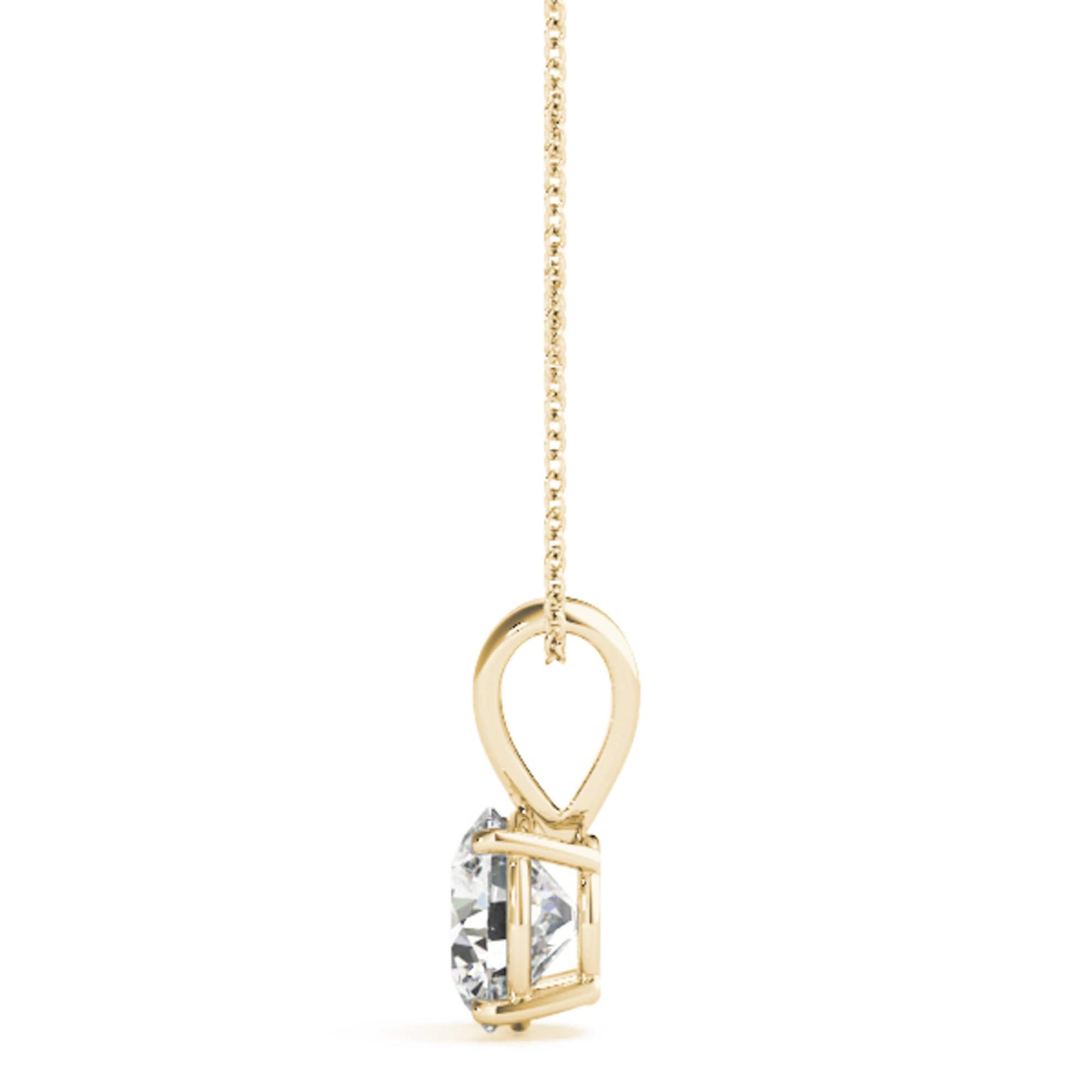 14Kt Gold Lab Grown Diamond Solitaire Pendant Necklace (2.25 Ct)