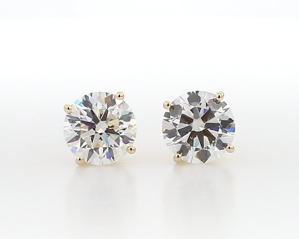 3ct tw Lab Created CVD Grown Diamond Studs Gift for 10th Anniversary| screw back