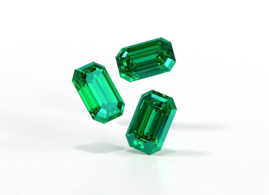 1 Carat Loose Colombian Green Emerald-Shaped Lab Gemstone