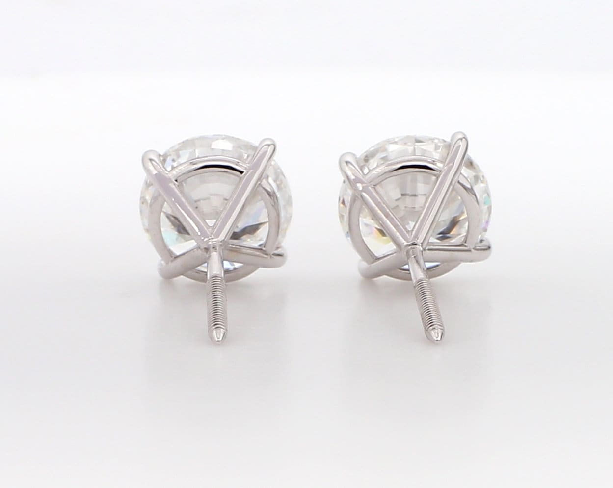 2.50CT Lab Grown Diamond Earrings: 14K White Gold Martini Studs