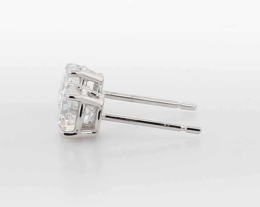 1.25 Ct TW Lab Grown Diamond Stud Earrings: 14K Gold Push Backs