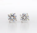 2.25 Carat Lab Grown Diamond Stud Earrings: 14k Gold Screw Back