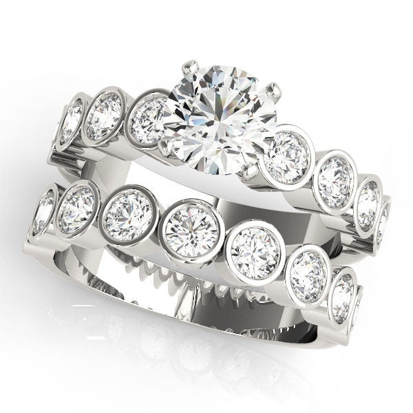 Lab Grown Diamond 14K White Gold Single Row Channel Set Engagement Ring || IGI Certified