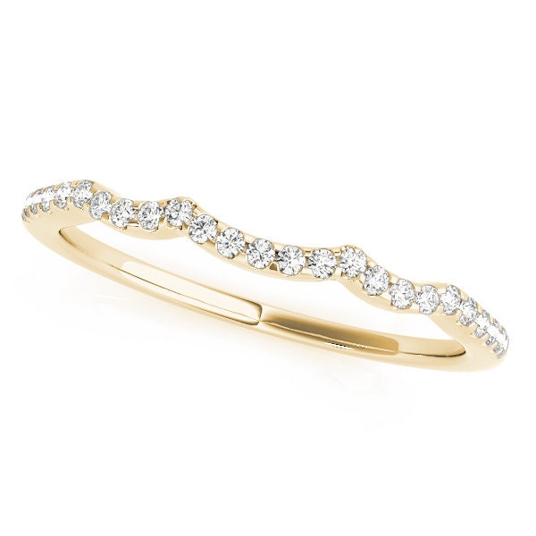 Curved Bands 14 kt gold Weddingband