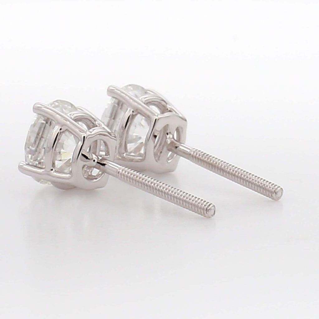 1.25 Ct TW Lab Grown Diamond Stud Earrings: 14K Gold, Round Cut