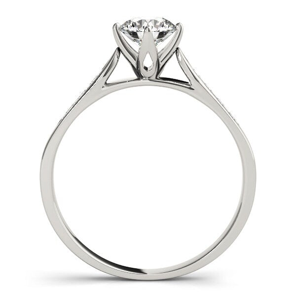 Lab Grown Diamond 14K White Gold Single Row Channel Set Engagement Ring || IGI Certified