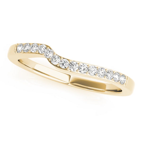 Curved Bands 14 kt gold Weddingband